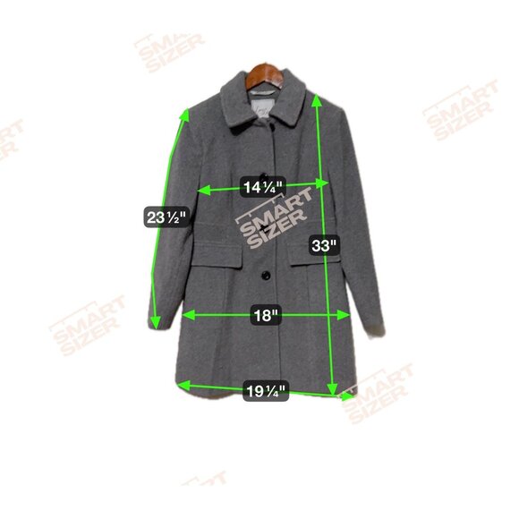 NWT Larry Levine Gray Wool-Blend Peacoat Button-Down Front & Tailored Fit - PM - Picture 7 of 7